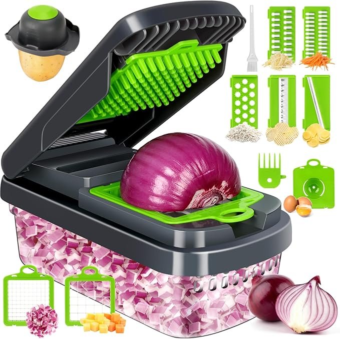 Amazon Best Seller Multifunctional Vegetable Chopper Minimalist kitchen setup with smart cooking tools
